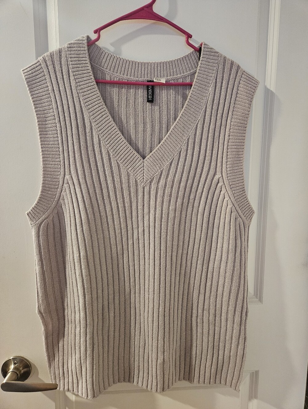 H&M Ribbed V-Neck Sweater Vest - Light Purple